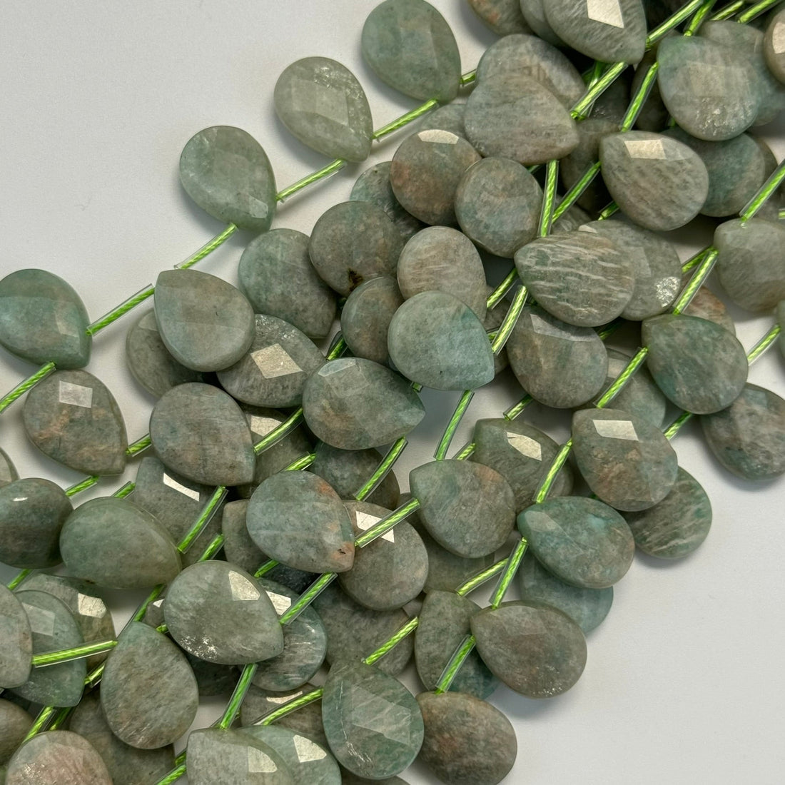 Brazilian Amazonite AAAA Faceted Pear Shape Gemstone Beads image 4