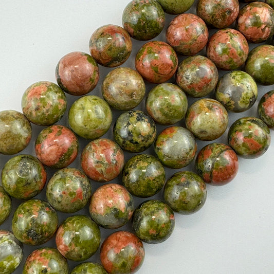 Unakite Gemstone Beads - Round shape - Polished Finish