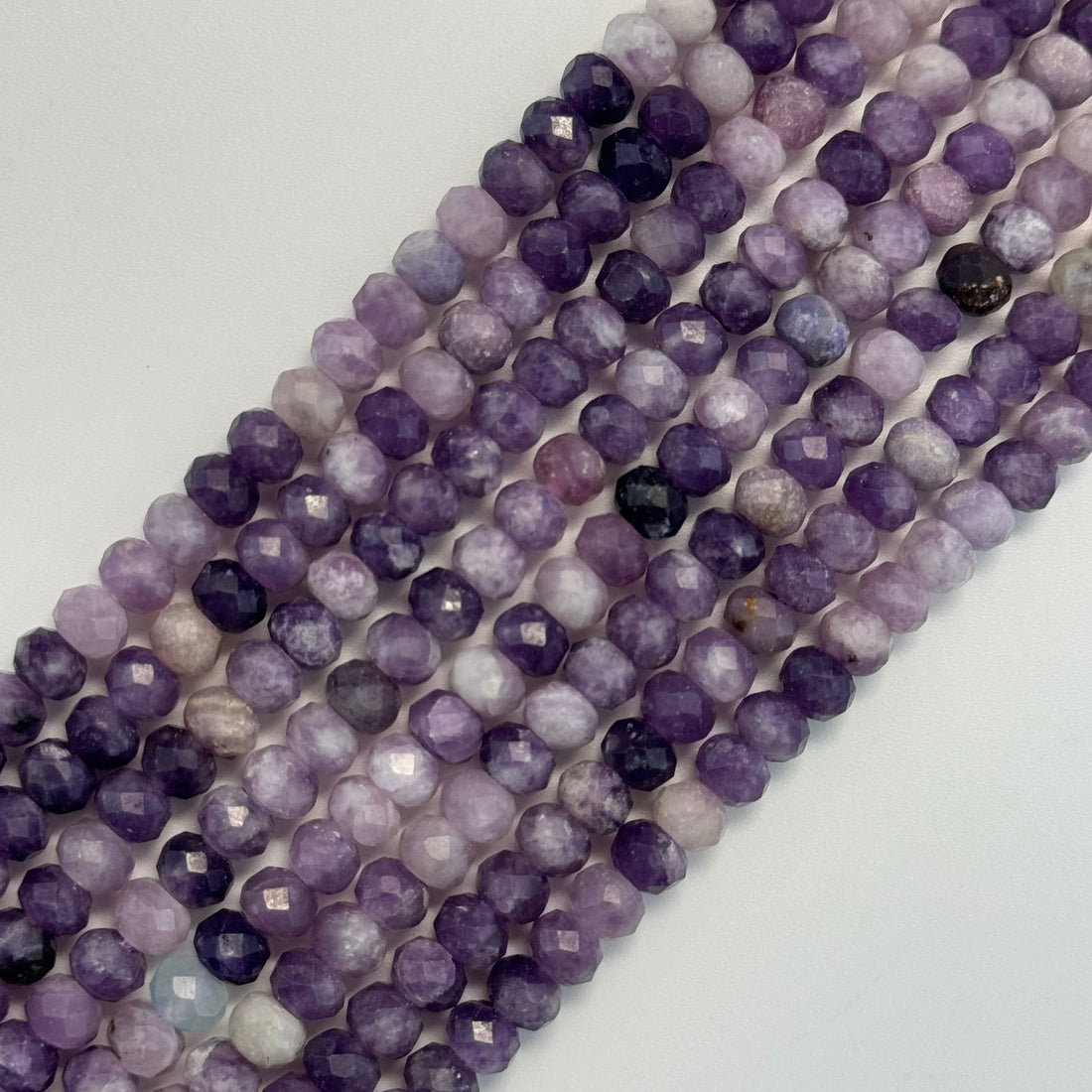 Lepidolite Faceted Rondelle Beads (A Quality) image 0