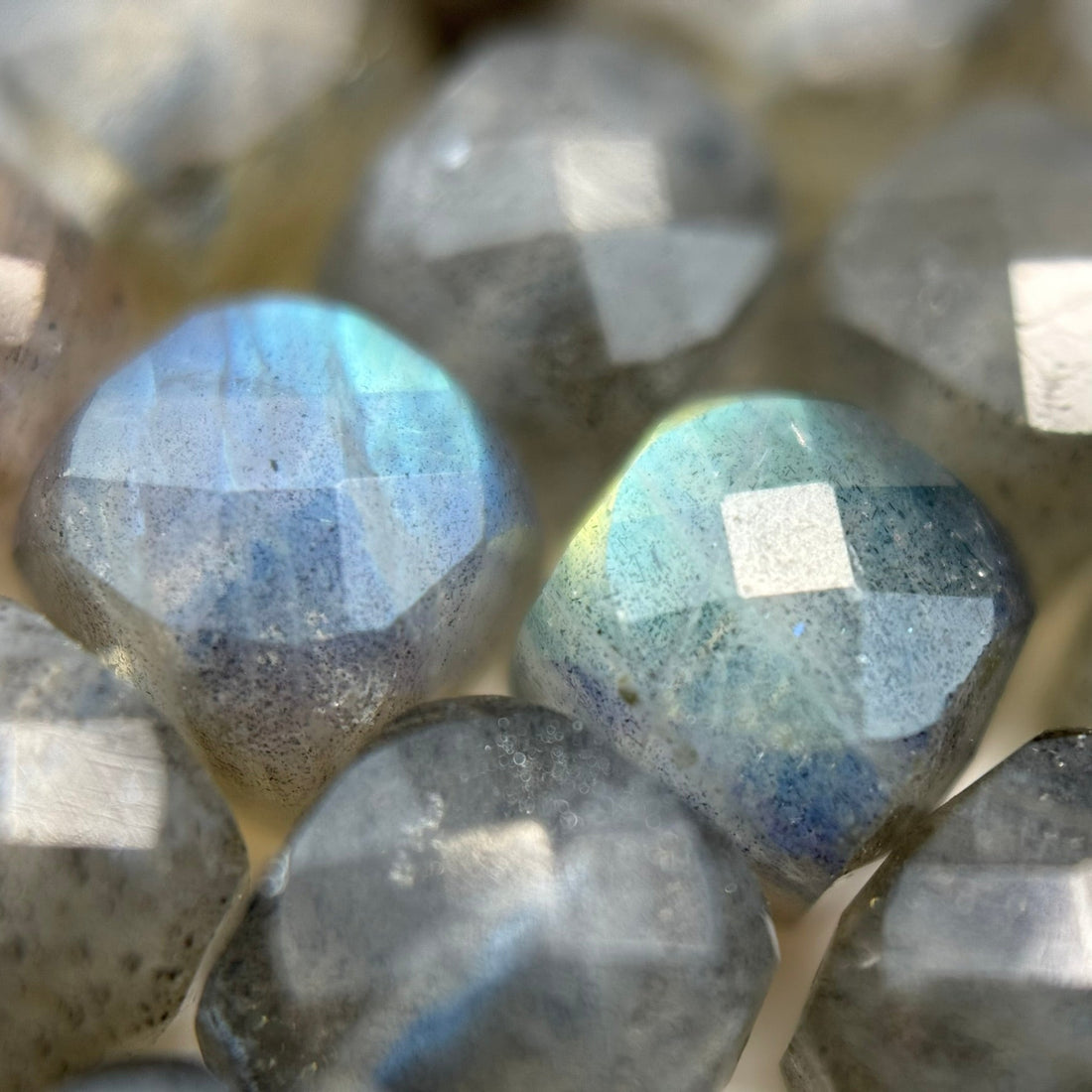 Labradorite AA Square Faceted Polished Beads (6-8 mm) image 5