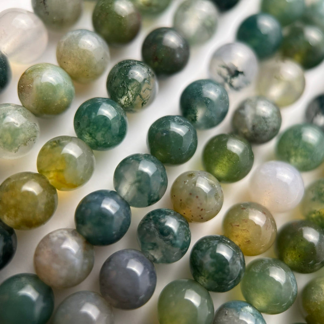 Moss agate Gemstone beads