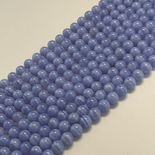Blue Lace Agate AAA Round Polished Beads image 6