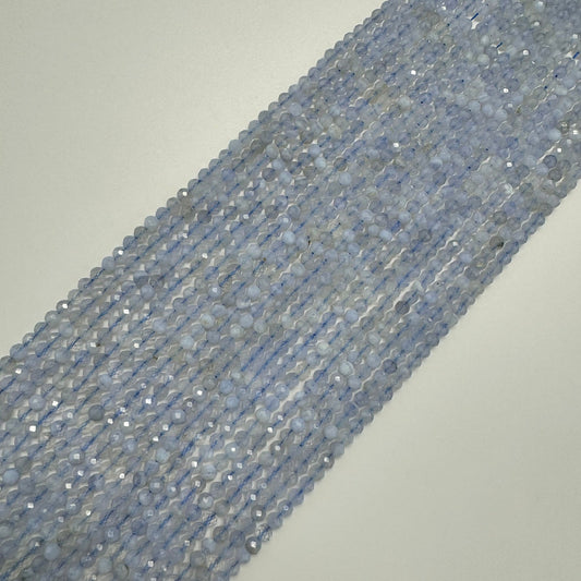 Blue Lace Agate Faceted Round Beads image 5