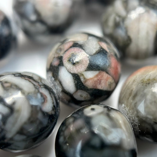 pink fossil agate - jewelry supplies