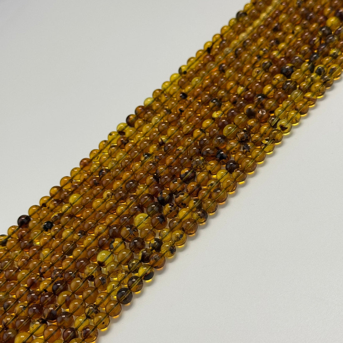 Amber Polished Round Gemstone Beads