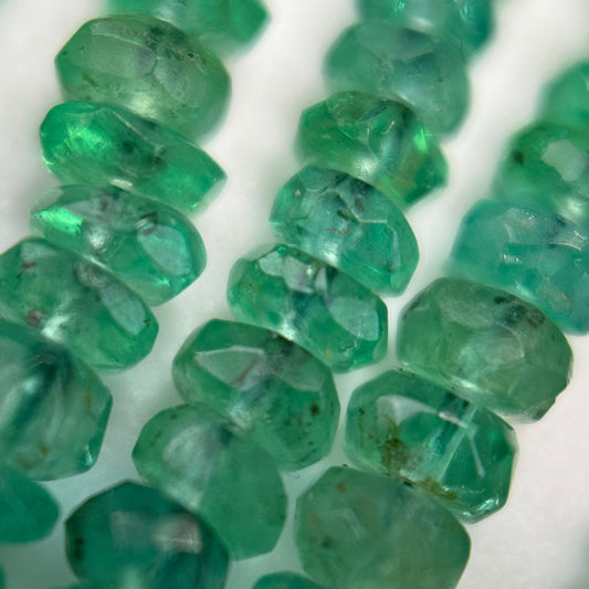 AAA emerald faceted rondelle gemstone beads for jewelry making