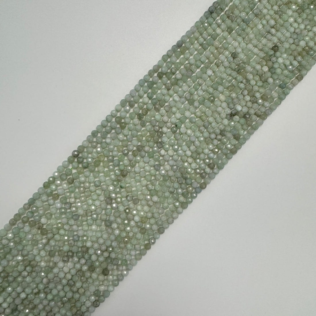 Burmese Green Jade Faceted Round Beads image 6