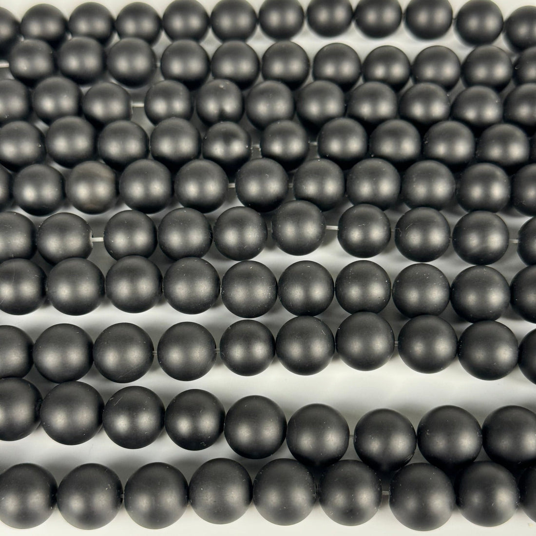 black onyx matte round beads used in everyday beaded bracelet