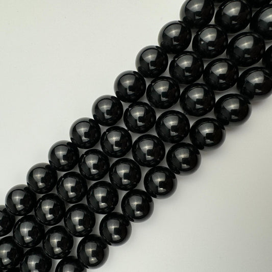 black onyx polished round beads used for DIY beaded bracelet