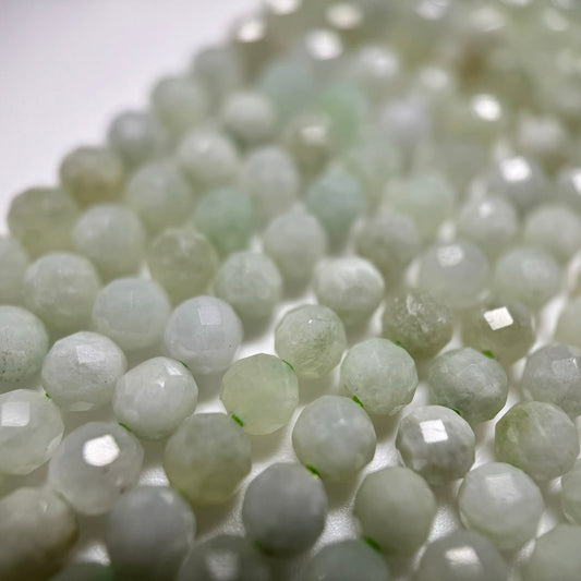 Burmese Green Jade Faceted Round Beads image 4