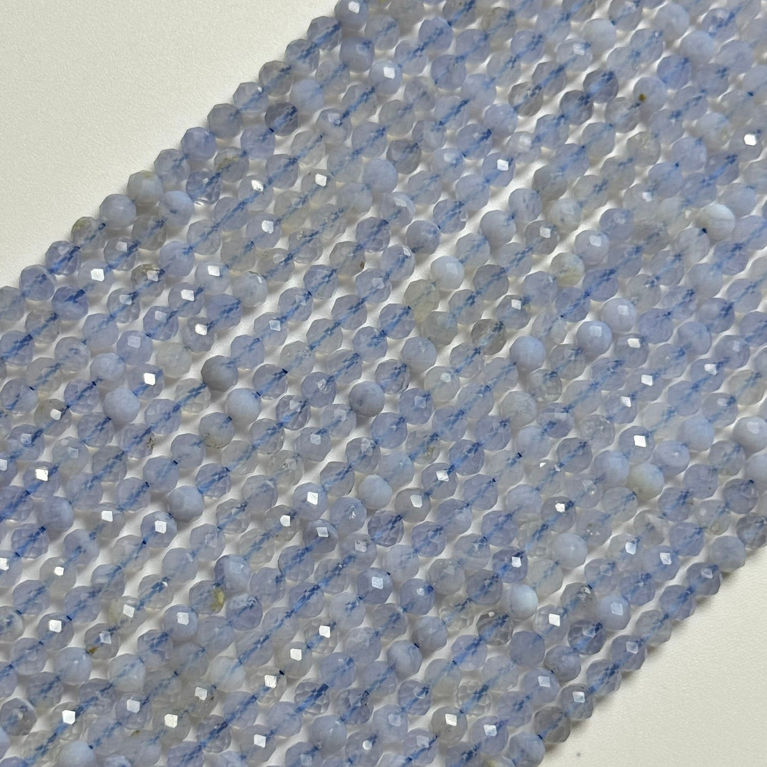 Blue Lace Agate Faceted Round Beads image 1