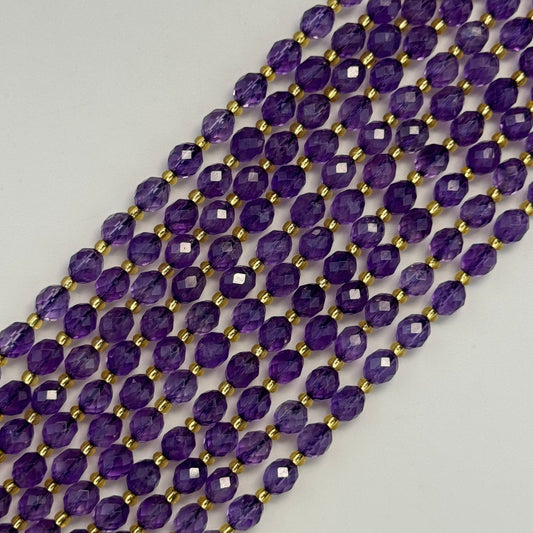 Amethyst - Barrel Shape and natural purple color - February Birthstone