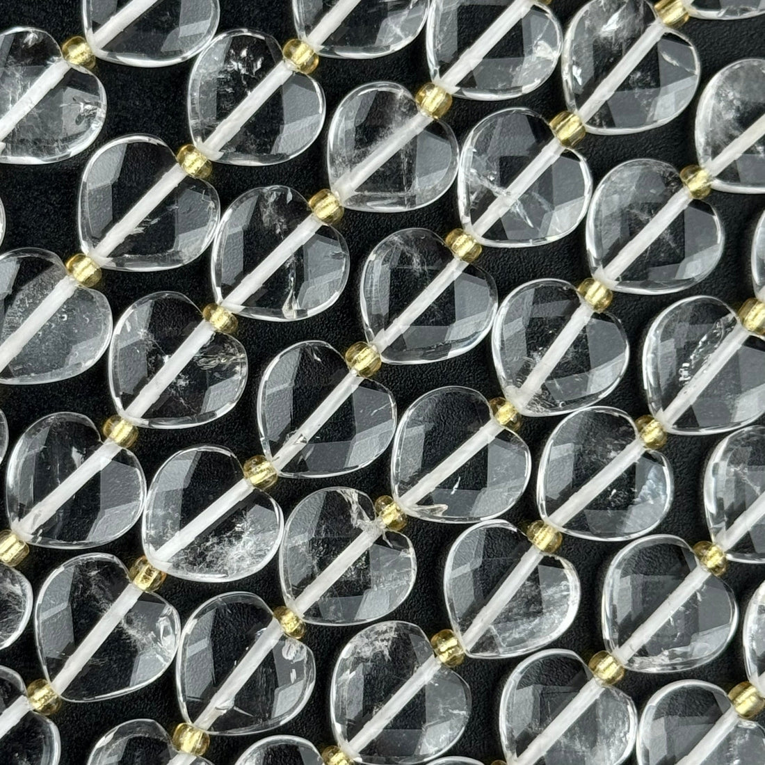 AAA quality clear quartz faceted heart shaped beads for jewelry making projects