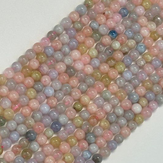 Morganite Aquamarine Polished Round Beads image 4