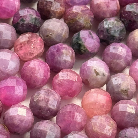ruby faceted beads for beaded bracelet in strands 