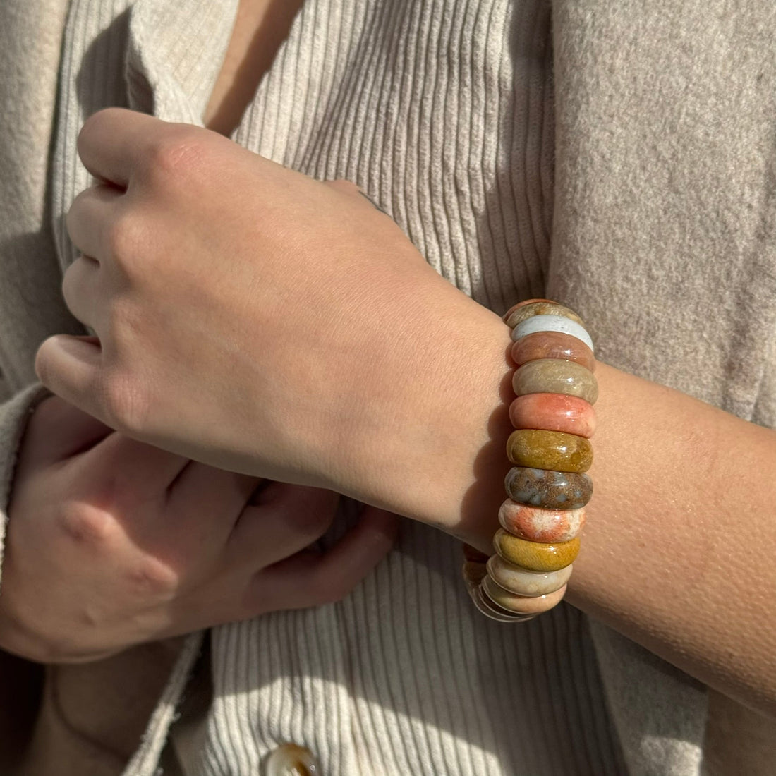 fossilized coral gemstone beads with natural patterns