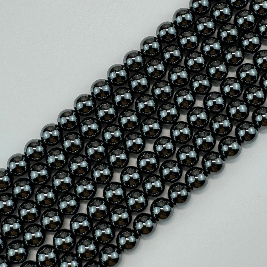 hematite polished beads used in black beaded bracelet design