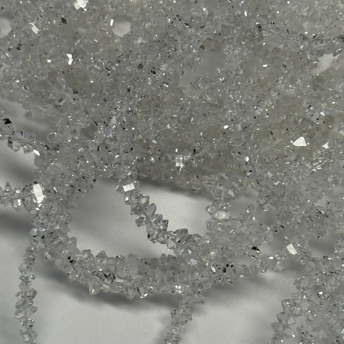 herkimer diamond cut gemstone beads used in crystal jewelry making