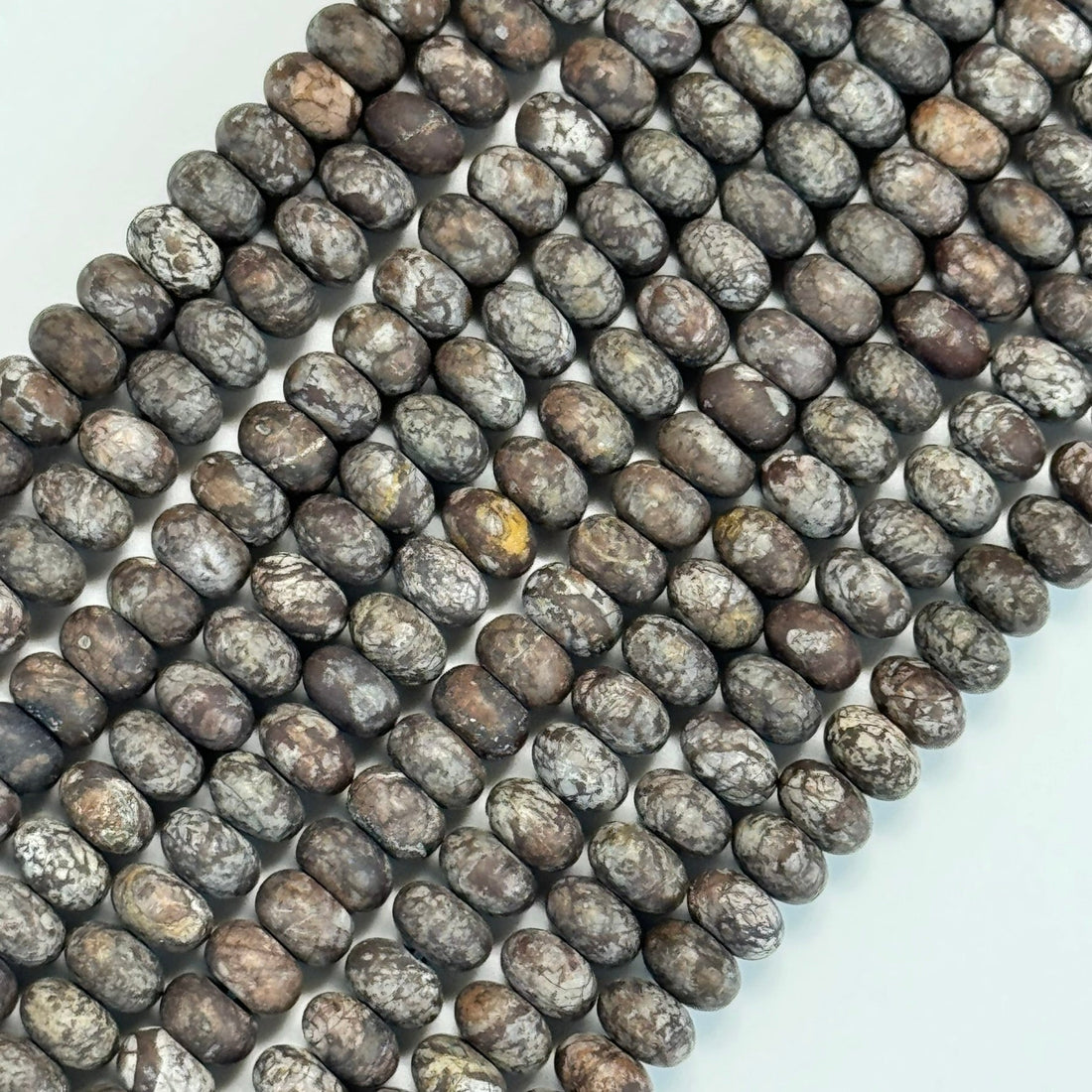 jasper brown coral frosted rondelle gemstone beads for jewelry making