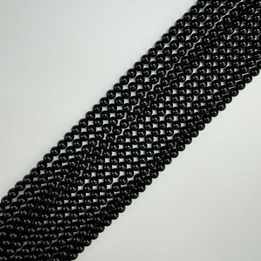 obsidian black polished beads used for DIY beaded bracelet