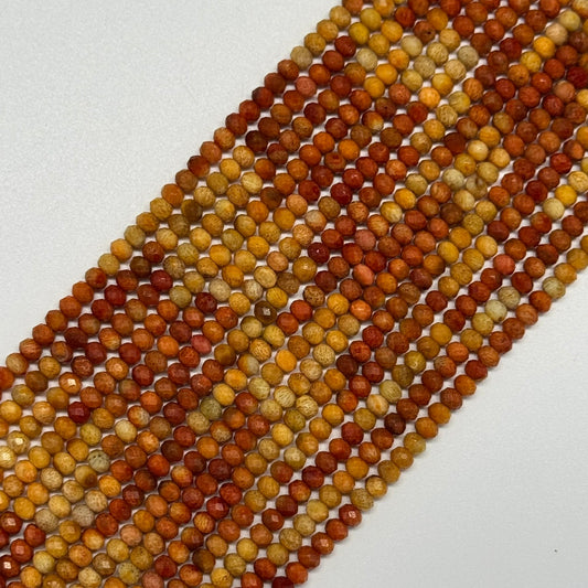 orange coral faceted rondelle gemstone beads for dainty jewelry