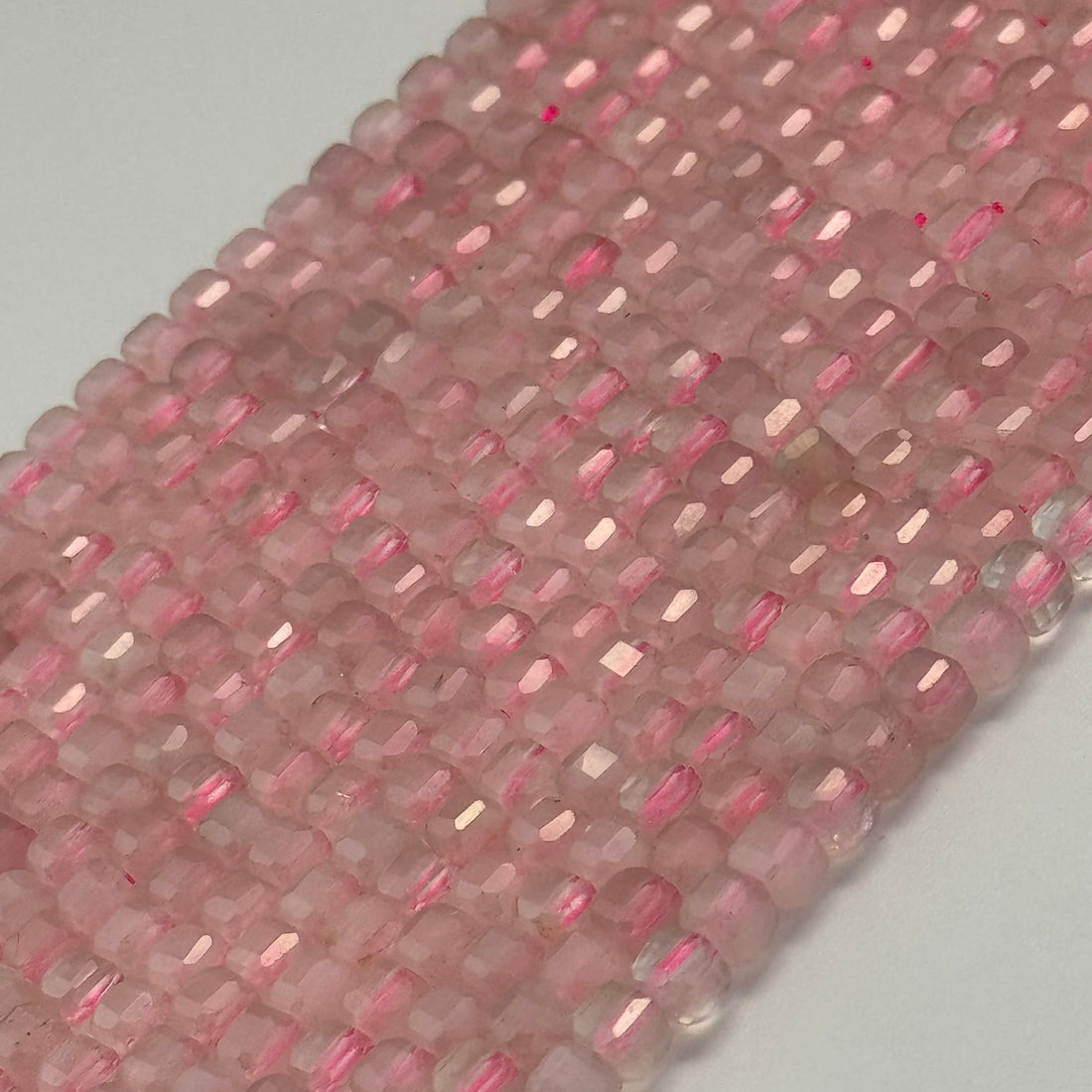 rose quartz square gemstone beads for jewelry making