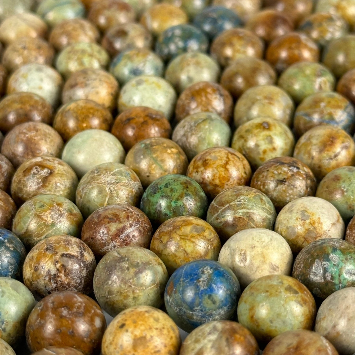 Natural Azurite gemstone beads for jewelry making and bracelet design by Reza Gem Collection.