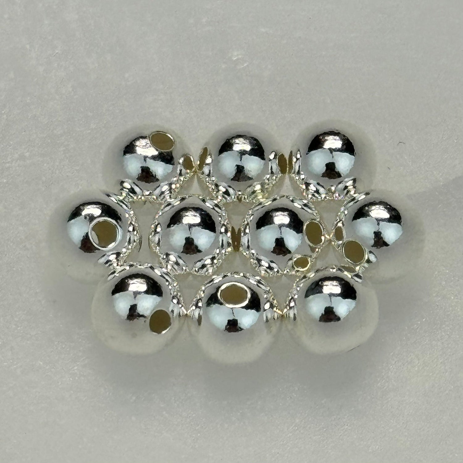 925 Sterling Silver Smooth Beads Set - Various Colors - 3mm to 8mm - (10/pkg)
