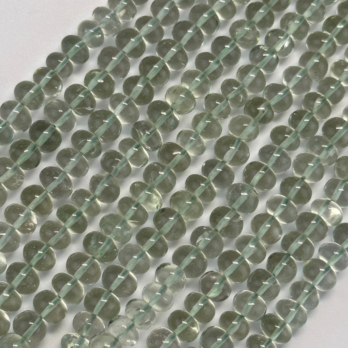 Natural Prasiolite gemstone beads for jewelry making and bracelet design by Reza Gem Collection.