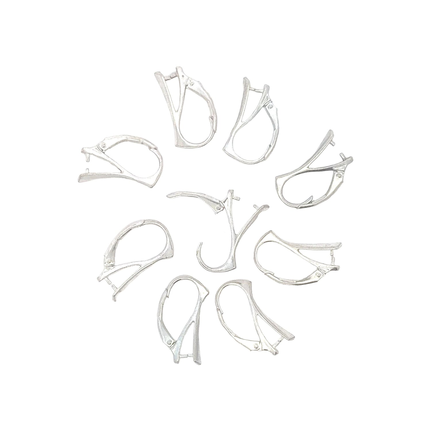 925 Sterling Silver Pack of 4 Pinch Bail Lever Back Earrings