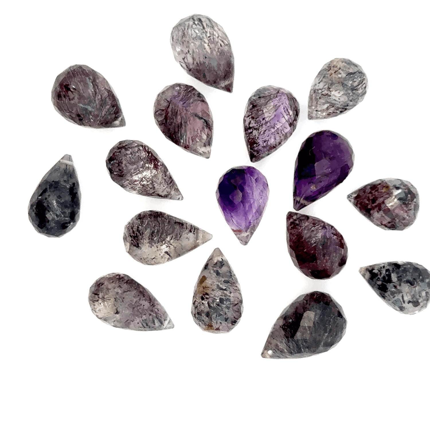 Natural Sacred Seven gemstone beads for jewelry making and bracelet design by Reza Gem Collection.
