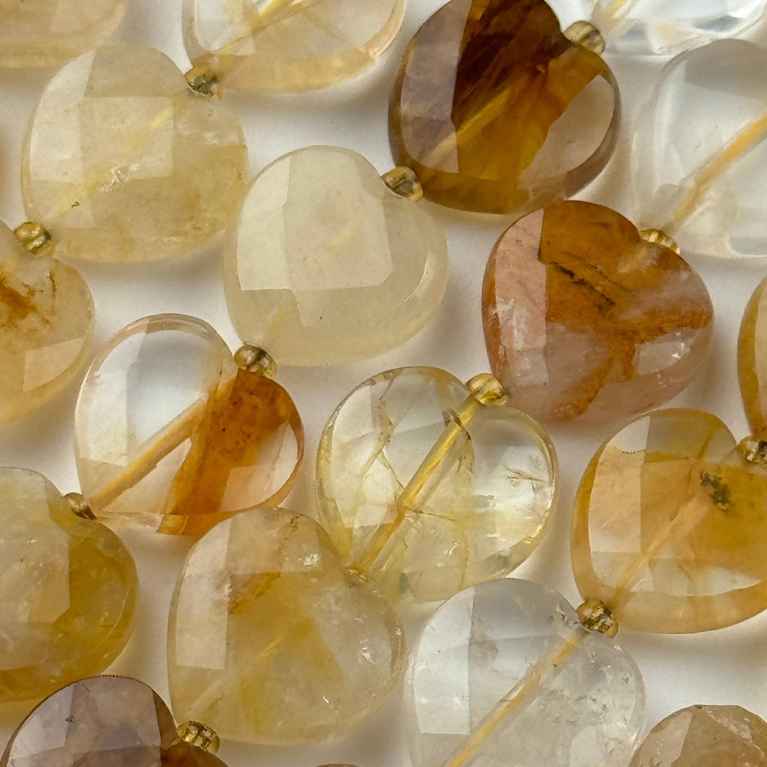 Natural Golden Healer Quartz gemstone beads for jewelry making and bracelet design by Reza Gem Collection.