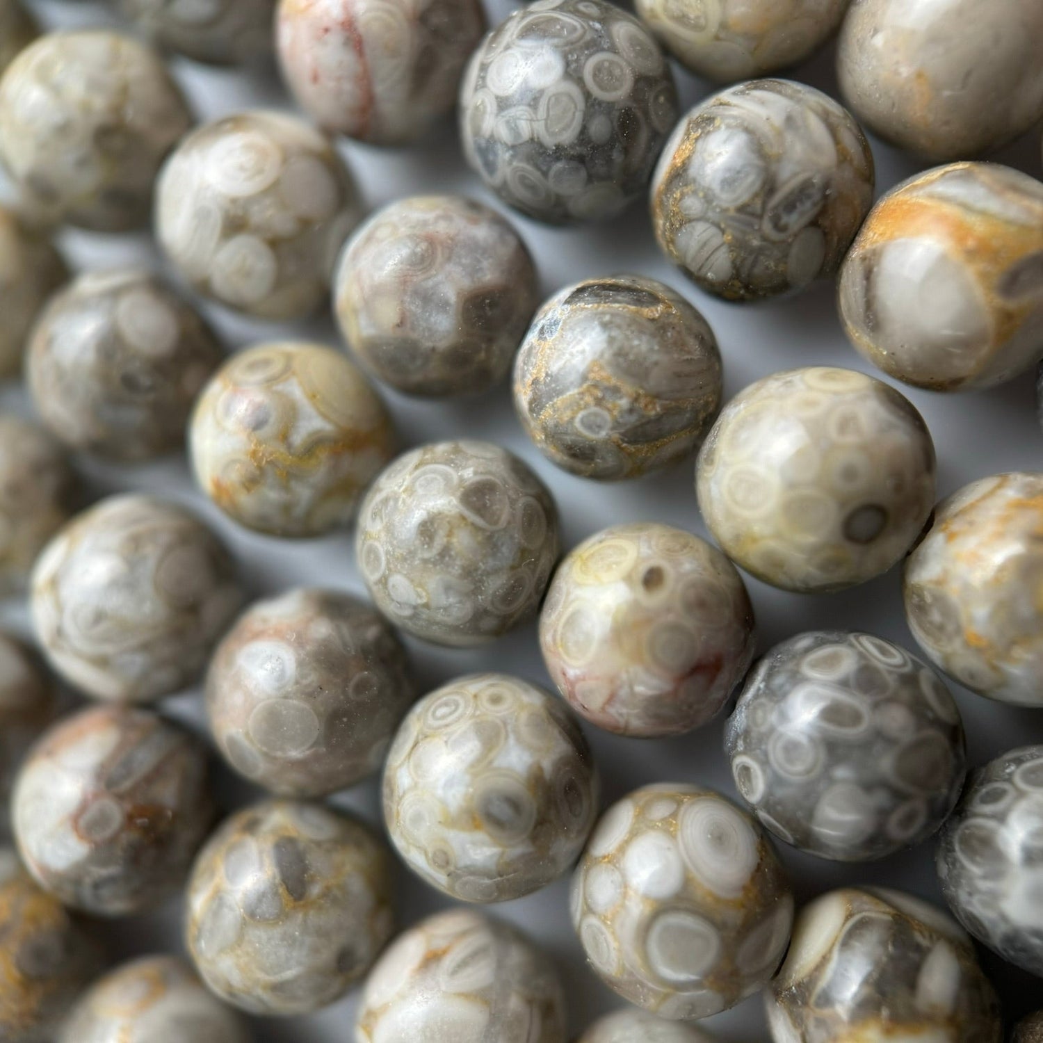 Natural Oolite gemstone beads for jewelry making and bracelet design by Reza Gem Collection.