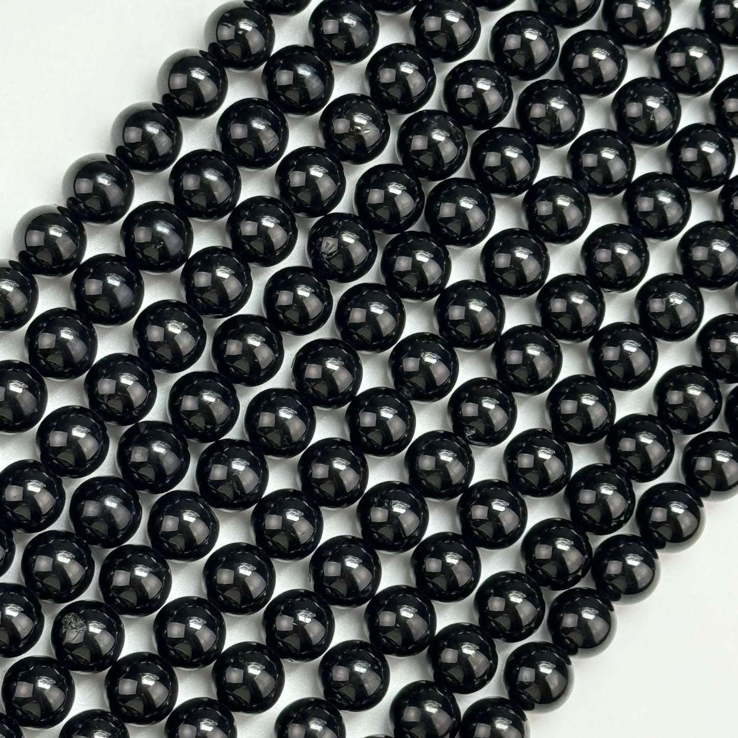 Black Obsidian Polished  Round Beads image 0