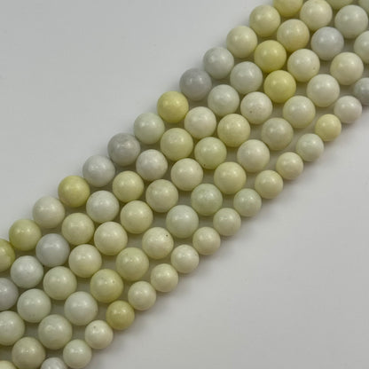 Light Yellow Serpentine Polished Round Beads image 0