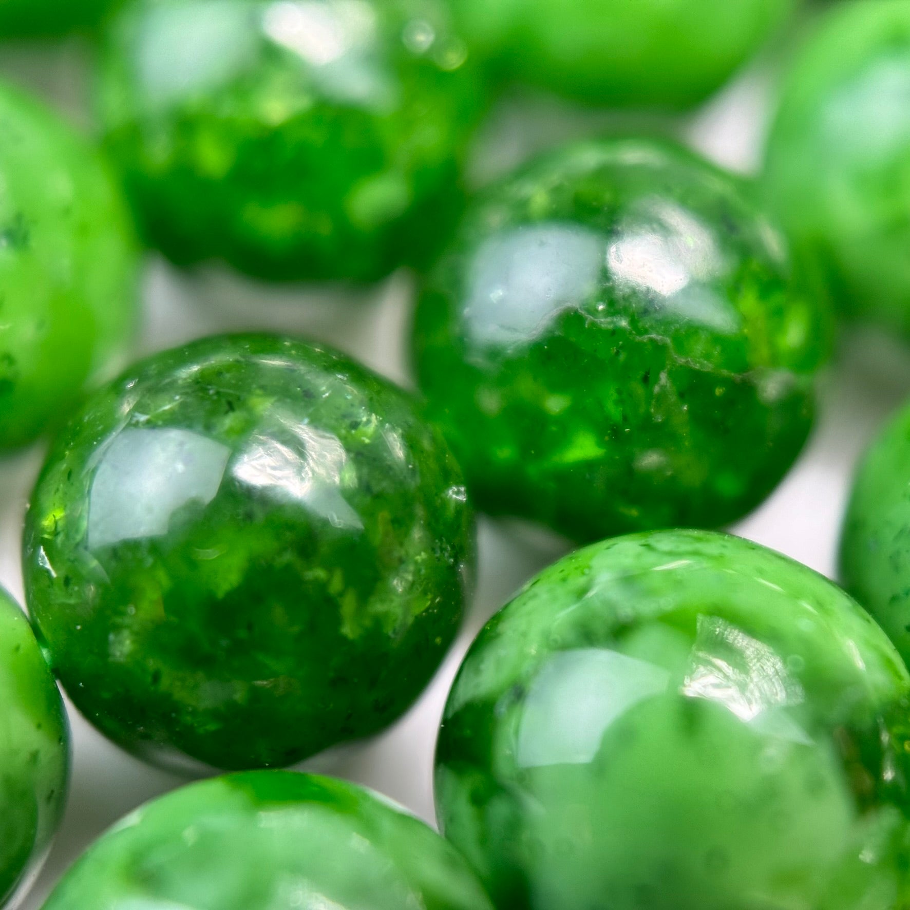 African Green Garnet Polished Round Beads image 2