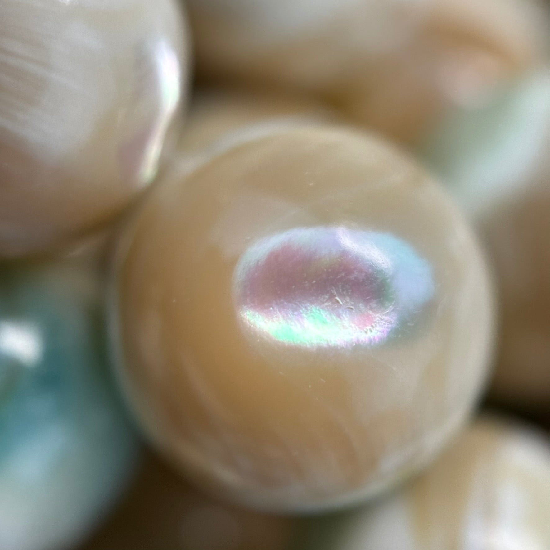 Green Shell Polished Round Beads image 5