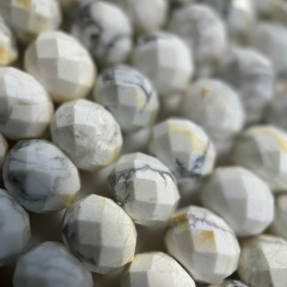 Howlite Faceted Rondelle Beads image 5