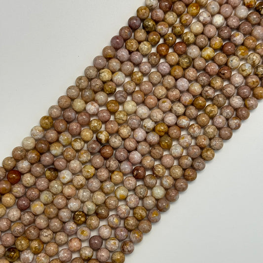 Pink Sakura Chalcedony Polished Round Beads image 0