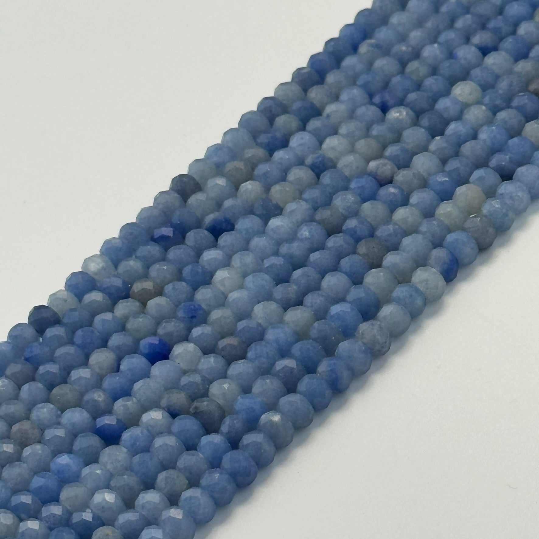 Blue Quartz Faceted Rondelle Beads image 2