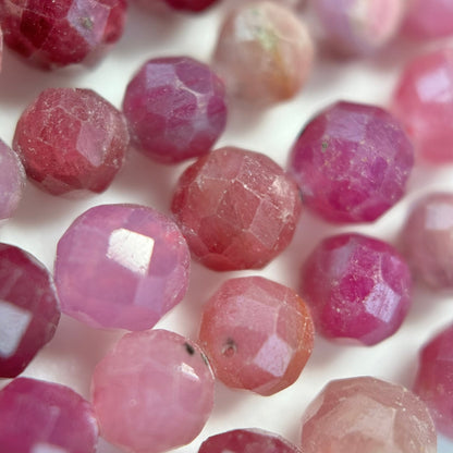 Natural Ruby Faceted Round Beads image 1