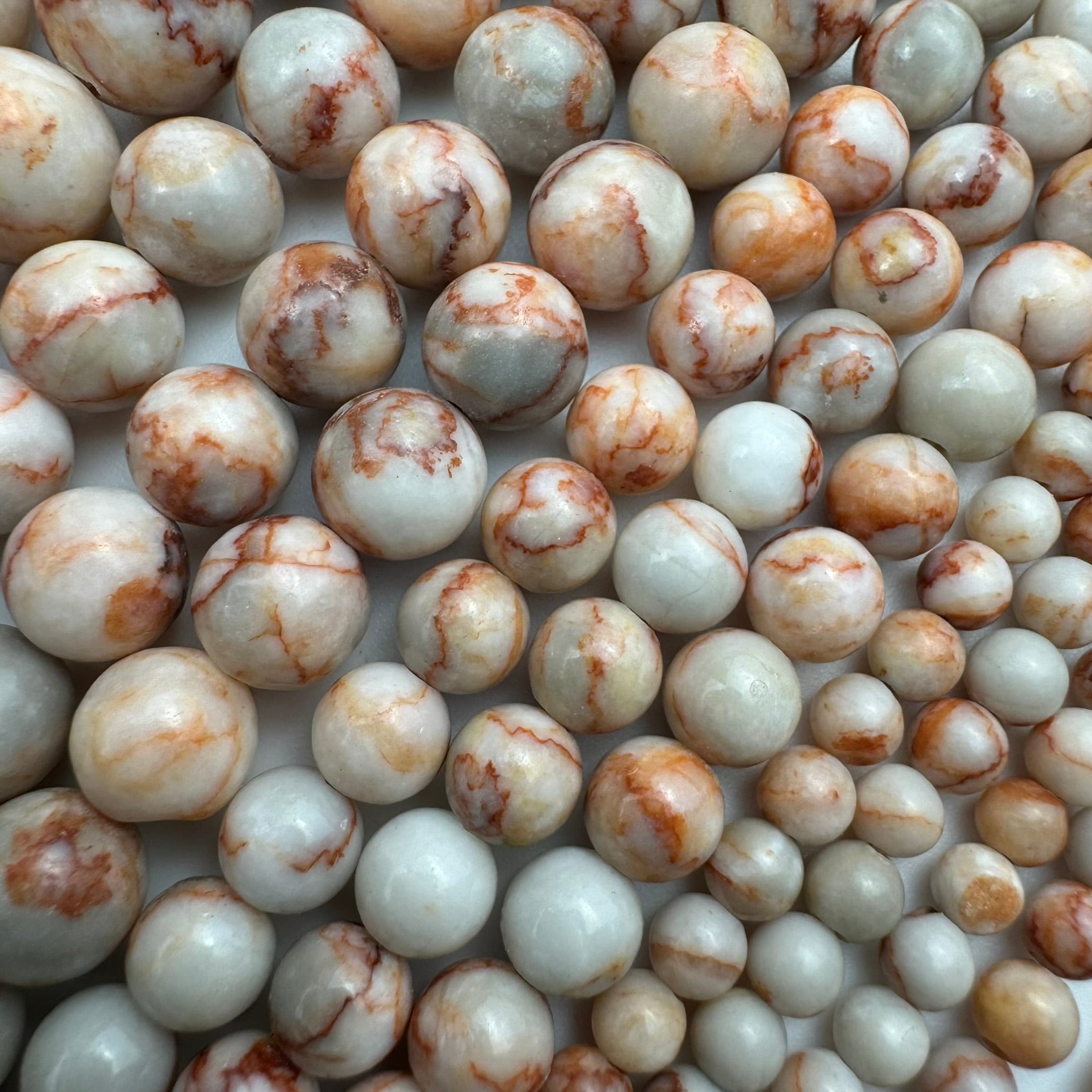 Red Veined Jasper Polished Round Beads image 3