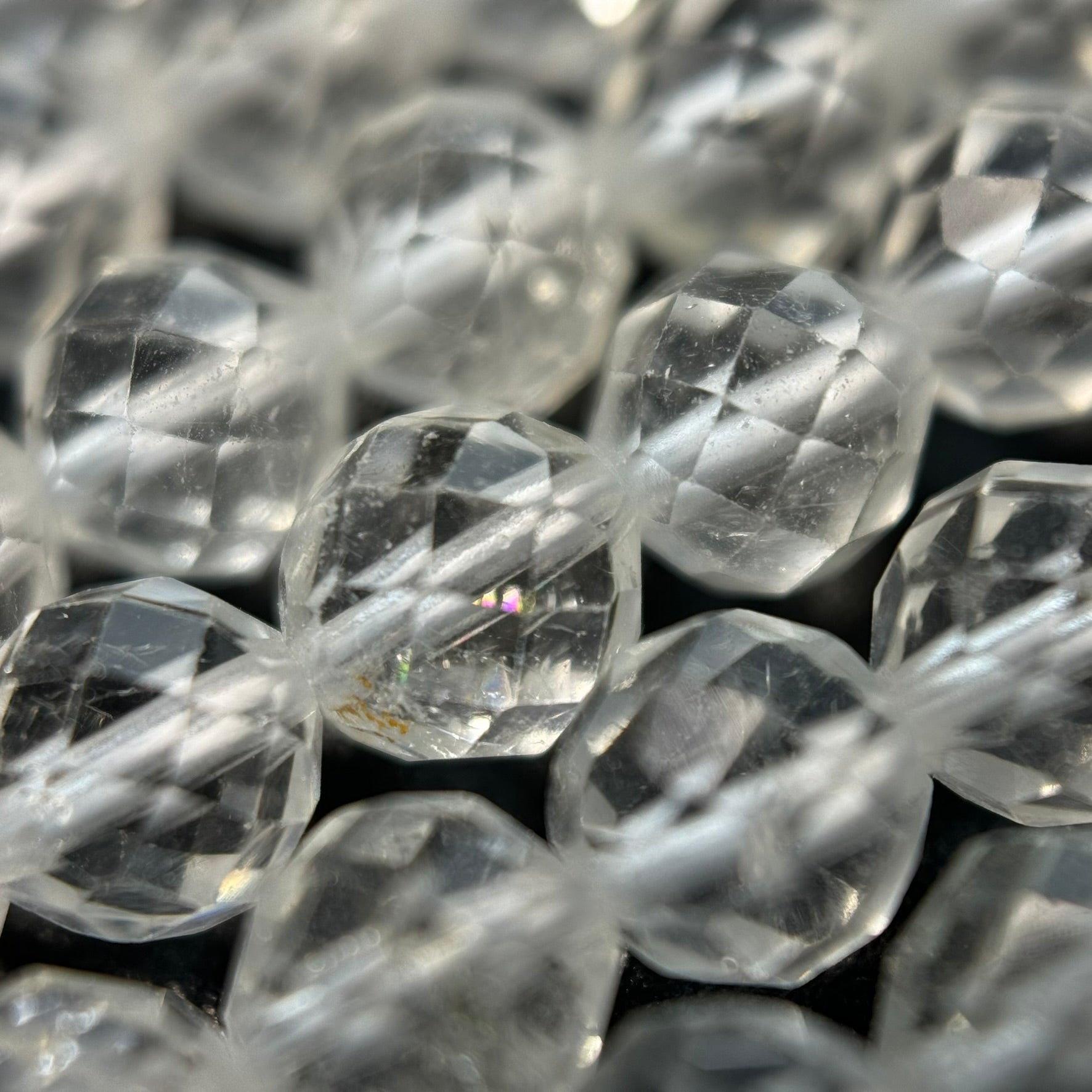 White Topaz Faceted Round Beads image 4