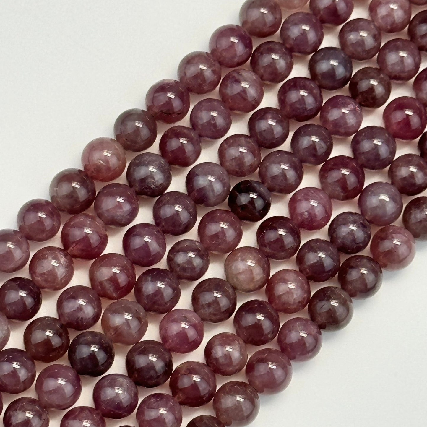 Purple Rose Quartz Polished Round Beads with Star image 0