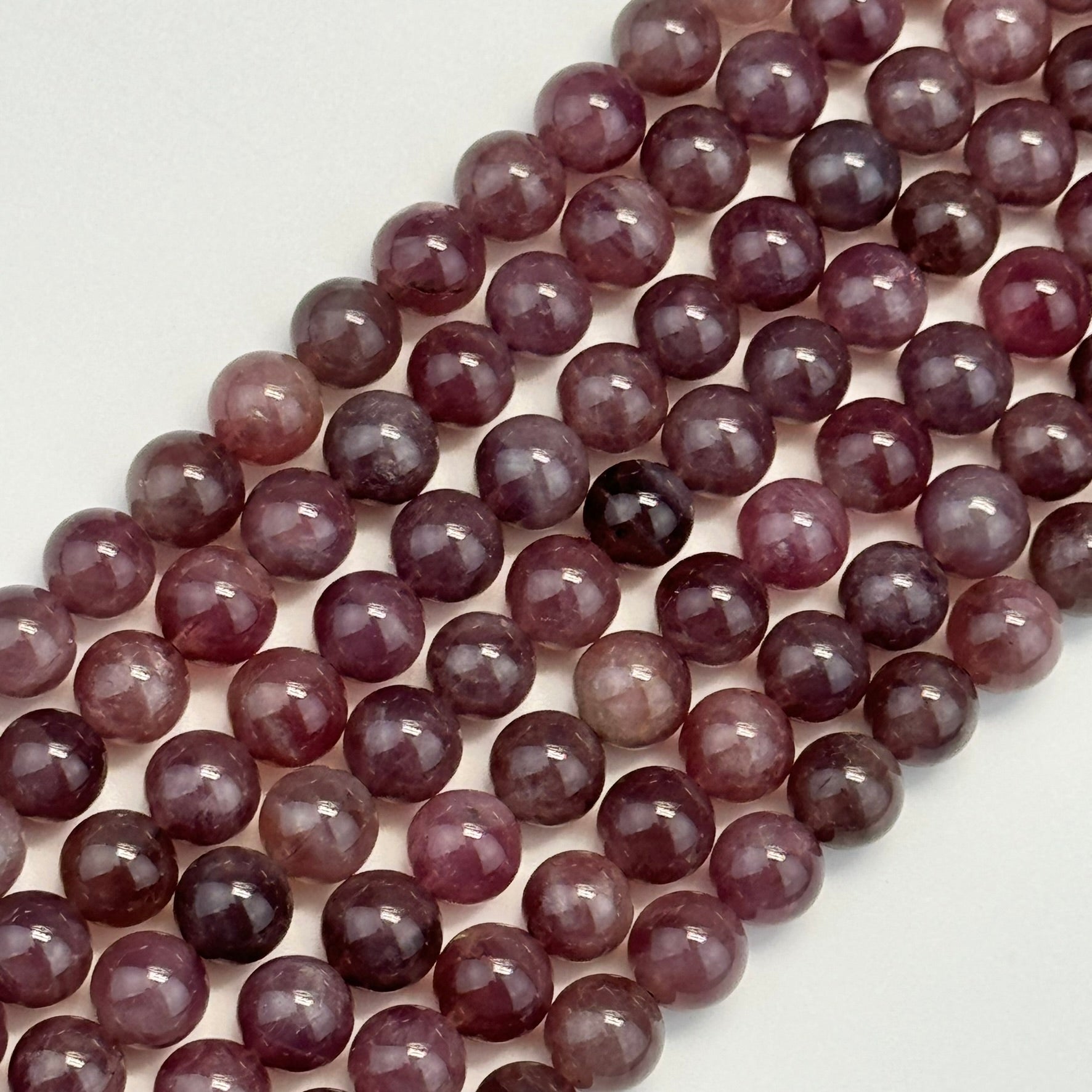 Purple Rose Quartz Polished Round Beads with Star image 0