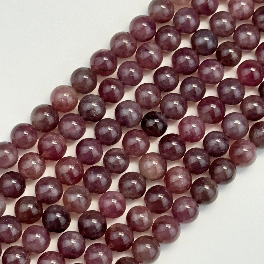 Purple Rose Quartz Polished Round Beads with Star image 0