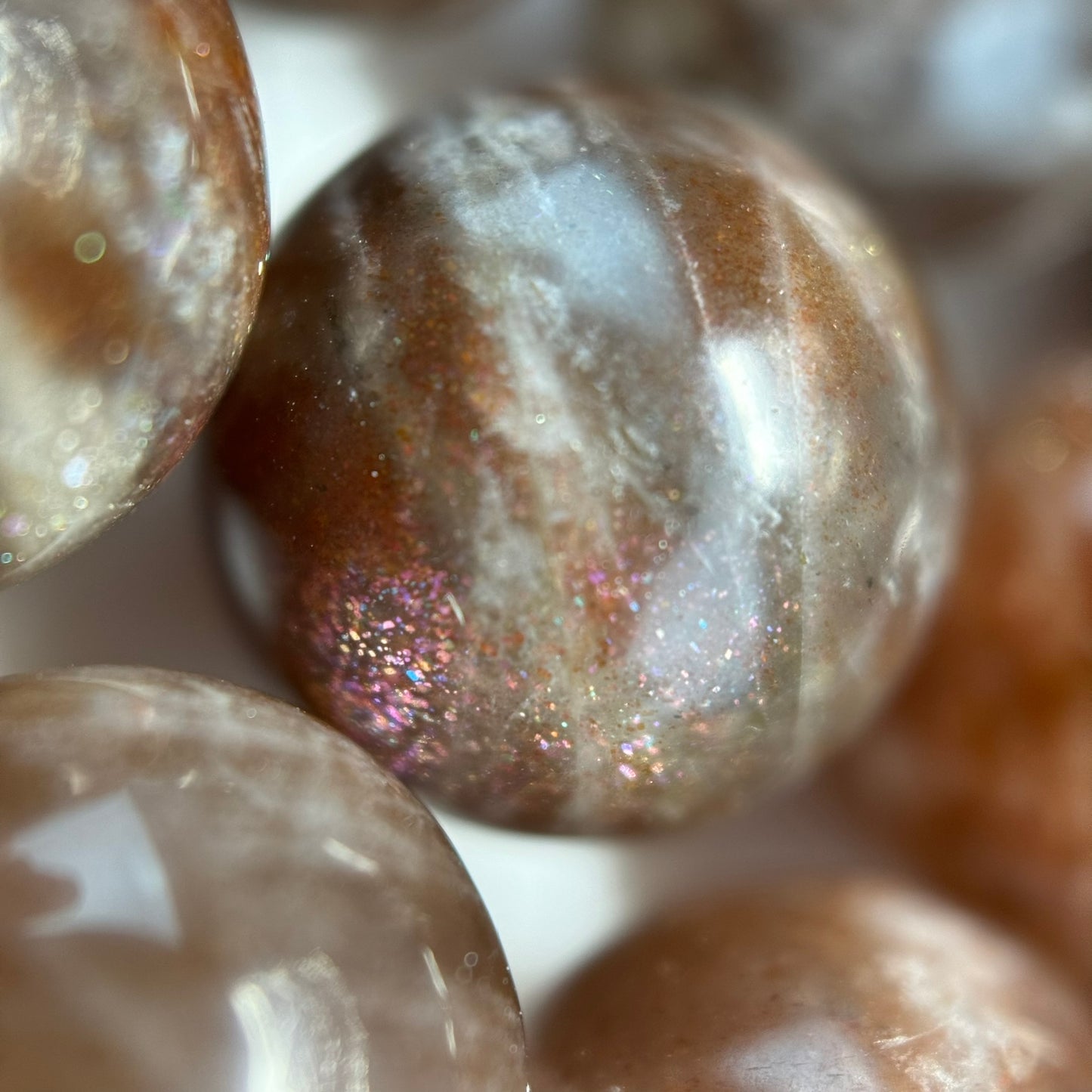 Chocolate Sunstone Polished Round Beads image 1