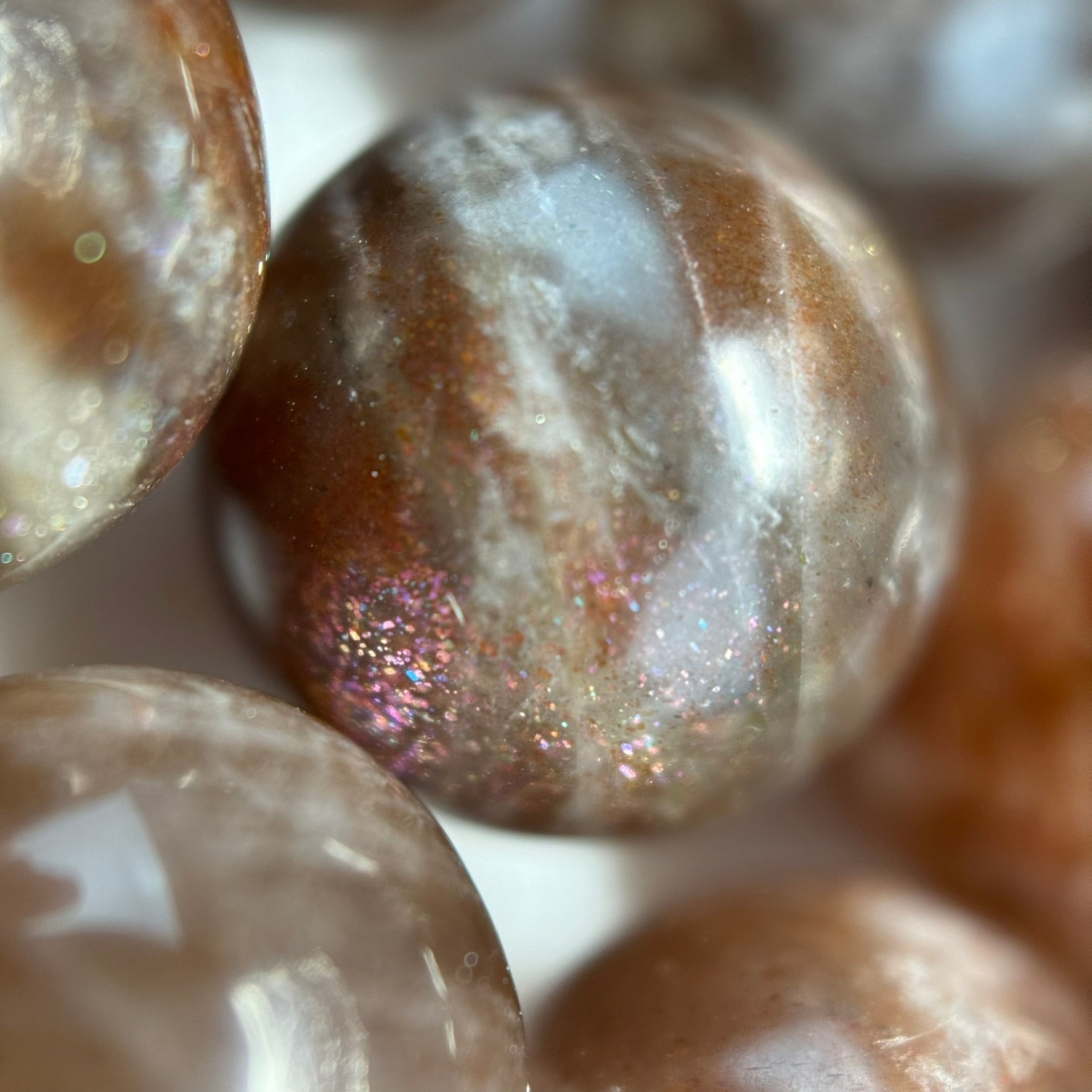 Chocolate Sunstone Polished Round Beads image 1