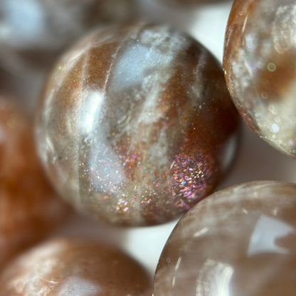 Chocolate Sunstone Polished Round Beads image 1