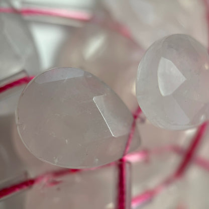 Rose Quartz Faceted Pear Shape Beads image 3